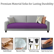 Casaliving Amara 3 Seater Sofa Set for Living Room (Black Orange Colour Fabric) Premium Fabric Sofa