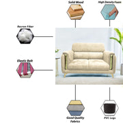 Gelio 2 Seater Sofa Set for Living Room (Black Colour) Premium Fabric Sofa