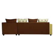 Rio 6 Seater L Shape Sofa for Living Room | Right Side Sofa (Brown-Green)