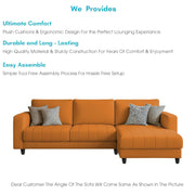Oslo 4 Seater RHS L Shape Sofa Set for Living Room (Orange Fabric) Premium Fabric Sofa Set for Living Room