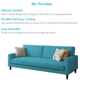 Kaven 3 Seater Sofa Set for Living Room (Turquise Colour Fabric) Premium Fabric Sofa