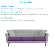 Letty 3 Seater Sofa Set for Living Room (Purple Grey Colour) Premium Fabric Sofa