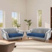 Casaliving Anyse 2 Seater Sofa Set for Living Room (Grey Colour Fabric) Premium Fabric Sofa