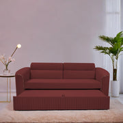 Torrato 3 Seater Sofa Cum Bed for Living Room (Maroon Colour Fabric) Premium Fabric Sofa