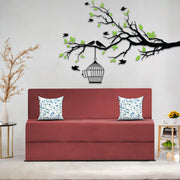Mapron 1 Seater Sofa Cum Bed with 1 Cushions for Living Room (Black Fabric) Premium Fabric Sofa 2.5x6 Feet