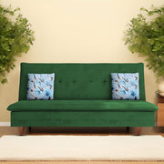 Calvin 3 Seater Sofa Cum Bed for Living Room (Black Fabric) Premium Fabric Sofa