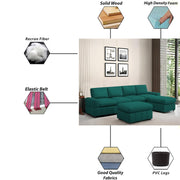 Rone 6 Seater L-Shaped & U-Shaped Sofas Set for Living Room – (Pine Colour Fabric) Premium Comfort Sofa