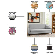 Premium Valkyrie 3 Seater Sofa Set 3 Seater Modern Sofa Set for Living Room (Grey Color Fabric)