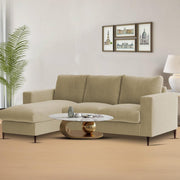 Charmi LHS 4 Seater L Shape Sofa Set for Living Room (Cream Fabric) Premium Fabric Sofa