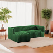 Rowan LHS 4 Seater L Shape Sofa Set for Living Room (Green Fabric) Premium Fabric Sofa