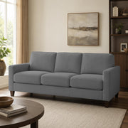 Casaliving Gladino Modern Velvet Fabric Sofa, Tufted Design Upholstered 3 Seater Sofa Set for Living Room, Premium Velvet Fabric Sofa (Black)