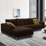 Viva LHS 6 Seater L Shape Sofa Set for Living Room (Brown) Premium Fabric Sofa