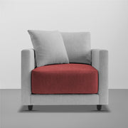 Dominic 1 Seater Sofa Set for Living Room (Black Grey Fabric) Premium Fabric Sofa