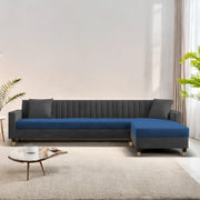 Garcia LHS 6 Seater L Shape Sofa Set for Living Room (Black Grey - Colour) Premium Fabric Sofa Set