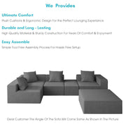 Sheron U Shaped Compressed Sofa Set for Living Room with Spacious Boucle Couch Set Living Rooms, (Dark Grey Fabric) Premium Fabric U Shape Sofa for Living Room