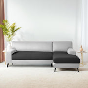 Casaliving Amelia RHS 6 Seater L Shape Sofa Set for Living Room (Black Fabric) Premium Fabric Sofa