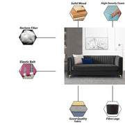 Casaliving Bion 3 Seater Sofa for Living Room (Black Fabric) Premium Fabric Sofa