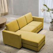 Casaliving Stoiny LHS 4 Seater L Shape Sofa Set for Living Room (Black Fabric) Premium Fabric Sofa