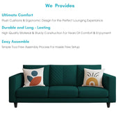 Mikasa 3 Seater Sofa Set for Living Room (Pine Colour Fabric) Premium Fabric Sofa