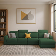 Orion RHS 6 Seater L Shape Sofa Set for Living Room (Green Colour) Premium Fabric Sofa