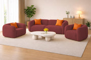 Vesta Modern Velvet Bubble Cloud Sofa, Tufted Design Upholstered 3+1+1 Seater Sofa Set for Living Room, (Black Colour) Premium Velvet Fabric Sofa