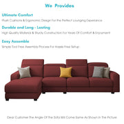 Orion LHS 6 Seater L Shape Sofa Set for Living Room (Maroon Colour) Premium Fabric Sofa