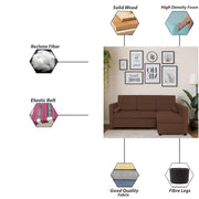 Megan RHS 4 Seater L Shaped Sofa Cum Bed for Living Room (Brown Fabric) Premium Fabric Sofa