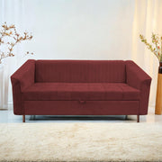 Casaliving Doraldo 3 Seater Sofa Cum Bed for Living Room (Cream Fabric) Premium Fabric Sofa