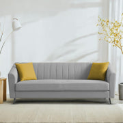 Casaliving Barton 3 Seater Sofa for Living Room (Blue Black Fabric) Premium Fabric Sofa