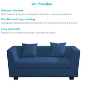 Casaliving Amida 2 Seater Sofa Set for Living Room (Blue Colour) Premium Fabric Sofa