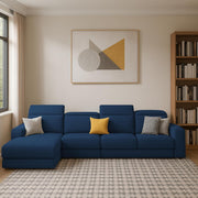 Orion LHS 6 Seater L Shape Sofa Set for Living Room (Blue Colour) Premium Fabric Sofa