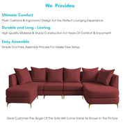 Zoe 8 Seater U Shape Sofa Set for Living Room (Black Grey Colour) Premium Fabric Sofa Set Living Room