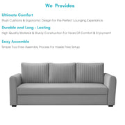 Clifton 3 Seater Sofa Cum Bed for Living Room (Grey Fabric) Premium Fabric Sofa