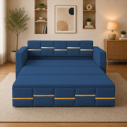 Casaliving Mordo 3 Seater Sofa Cum Bed for Living Room (Black Fabric) Premium Fabric Sofa Set