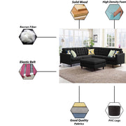 Adonway 6 Seater L Shape Sofa Set with Center Table for Living Room (Cream) Premium Fabric Sofa