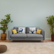 Duckby 3 Seater Sofa Set for Living Room (Black Colour) Premium Fabric Sofa