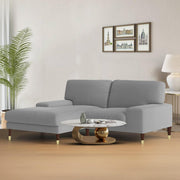 Latieo LHS 2 Seater Lounger L Shape Sofa Set for Living Room (Grey) Premium Fabric Sofa