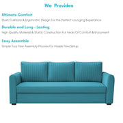 Clifton 3 Seater Sofa Cum Bed for Living Room (Turquise Fabric) Premium Fabric Sofa