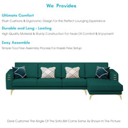 Falco RHS 6 Seater L Shape Sofa Set for Living Room (Pine Fabric) Premium Fabric Sofa