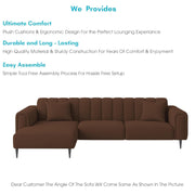 Damian LHS 4 Seater L Shape Sofa Set for Living Room (Brown Colour Fabric) Premium Fabric Sofa Set for Living Room