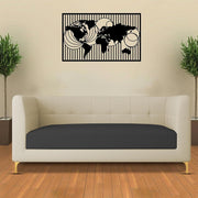 Magnus 3 Seater Sofa Set for Living Room (Cream Black Colour) Premium Fabric Sofa