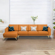 Falco LHS 6 Seater L Shape Sofa Set for Living Room (Orange Fabric) Premium Fabric Sofa