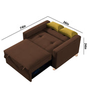 Alfred 1 Seater Sofa Cum Bed Sofa Set for Living Room (Maroon Fabric) Premium Fabric Sofa