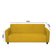 Percy 3 Seater Sofa Set for Living Room (Yellow Fabric) Premium Fabric Sofa