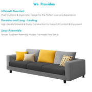 Minta 3 Seater Sofa Set for Living Room (Black Grey Colour Fabric) Premium Fabric Sofa