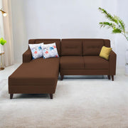 Lifestyle 4 Seater LHS L Shape Sofa Set for Living Room - (Brown Fabric) Premium Fabric Sofa Set