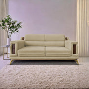 Falconar 3 Seater Sofa Set for Living Room (Cream Fabric) Premium Fabric Sofa