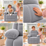 Casaliving Mello Kids’ 1 Seater Sofa Set for Living Room in Black Colour | Soft & Comfortable Toddler Couch for Bedroom, Playroom & Nursery | Lightweight Children’s Seating