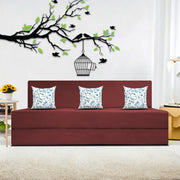 Mapron 1 Seater Sofa Cum Bed with 1 Cushions for Living Room (Black Fabric) Premium Fabric Sofa 2.5x6 Feet
