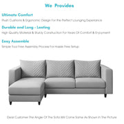 Mikasa 4 Seater LHS L Shape Sofa Set for Living Room (Grey Fabric) Premium Fabric Sofa Set for Living Room